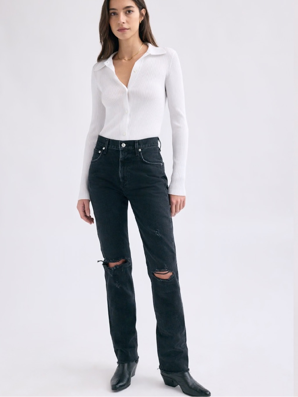 AGOLDE Cherie Jean High Rise Straight Denim